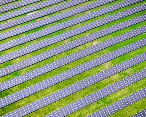 Close-up of modern solar panel technology