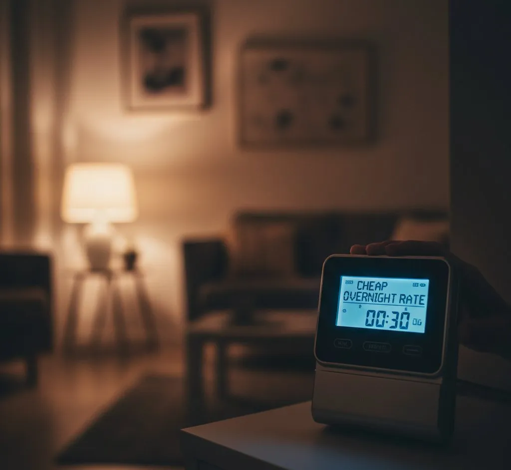 Smart energy meter showing electricity costs and solar savings