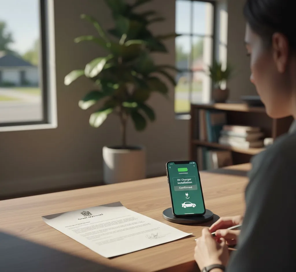 Electric vehicle charging at a home charging station