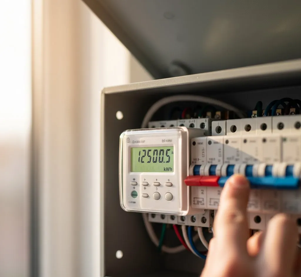 Solar panels generating clean energy under blue sky
