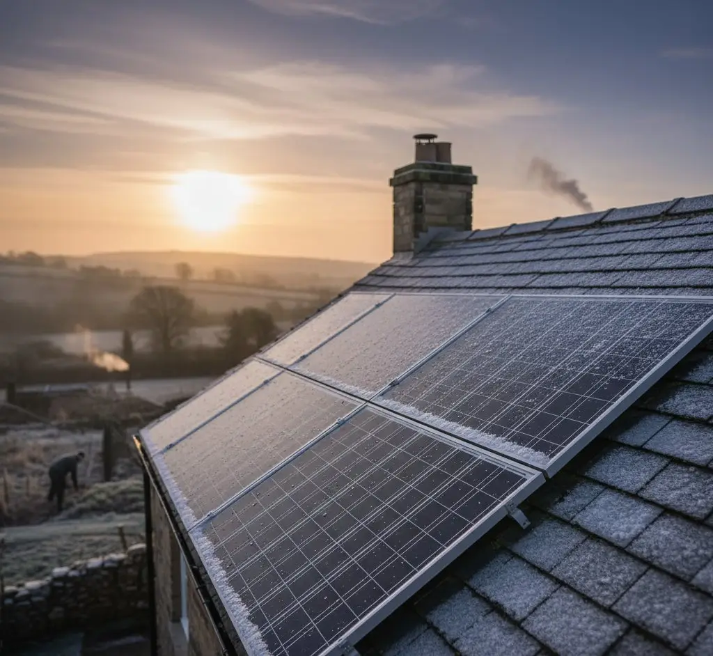 Solar panel installation in progress on a UK residential roof