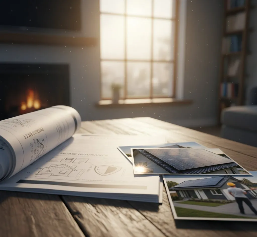 Closed business premises with solar panel on nearby roof