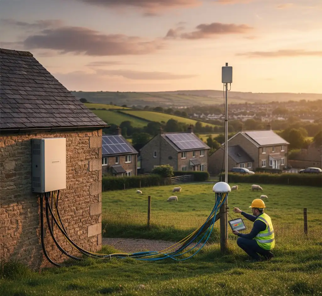 Solar inverter installed in a home utility area near WiFi router causing potential interference
